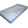 Solid surface badvask 120cm x 60cm med 12cm kanter